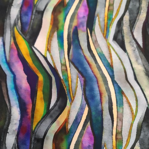 Abstract wavy lines viscose - wavy,