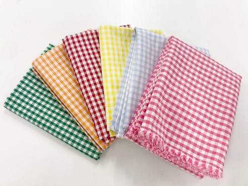 Gingham fabric polycotton - fabric,