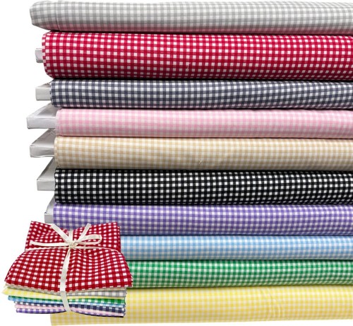 Cotton gingham fabric - cotton, baby