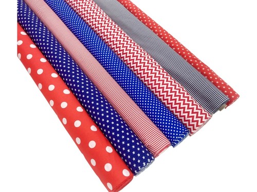 Red and blue polycotton - and,