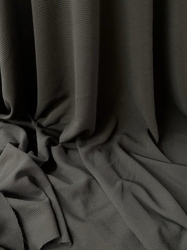 Black bubble crepe fabric - black,