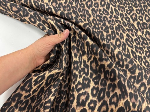 Leopard print denim fabric - denim,
