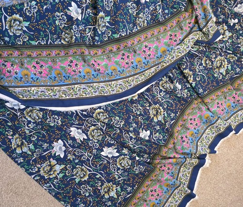 Yards blue printed linen - yards,