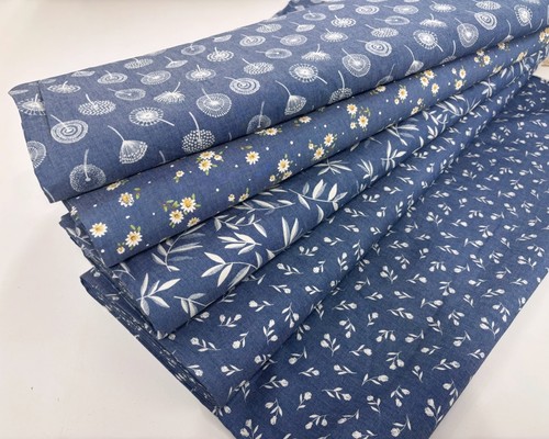Chambray fabric cotton blue - chambray,