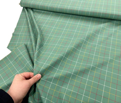 Green superfine cotton check - green,