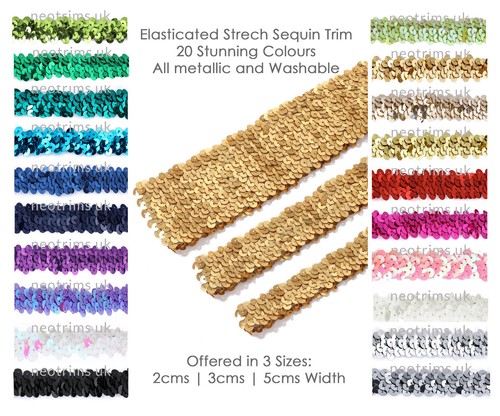 Elasticated stretch sequin - stretch,